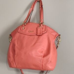 Coach CORAL Leather Ashley Bag F23684